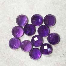 10MM FACETED ROUND CABOCHON AMETHYST(4PCS/BAG)